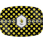 Bee & Polka Dots Melamine Platter (Personalized)
