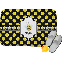 Bee & Polka Dots Memory Foam Bath Mat - 34"x21" (Personalized)