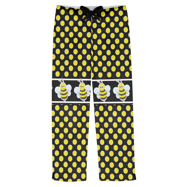 Custom Bee & Polka Dots Mens Pajama Pants - L