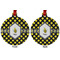 Bee & Polka Dots Metal Ball Ornament - Front and Back