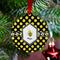 Bee & Polka Dots Metal Ball Ornament - Lifestyle