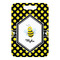 Bee & Polka Dots Metal Luggage Tag - Front Without Strap