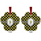 Bee & Polka Dots Metal Paw Ornament - Front and Back