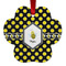 Bee & Polka Dots Metal Paw Ornament - Double Sided w/ Name or Text