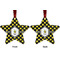 Bee & Polka Dots Metal Star Ornament - Front and Back