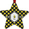 Bee & Polka Dots Metal Star Ornament - Front