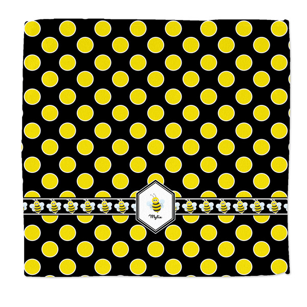 Custom Bee & Polka Dots Microfiber Dish Rag (Personalized)