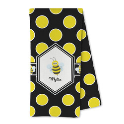 Bee & Polka Dots Kitchen Towel - Microfiber (Personalized)