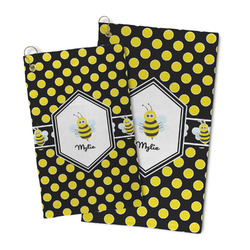 Bee & Polka Dots Microfiber Golf Towel (Personalized)