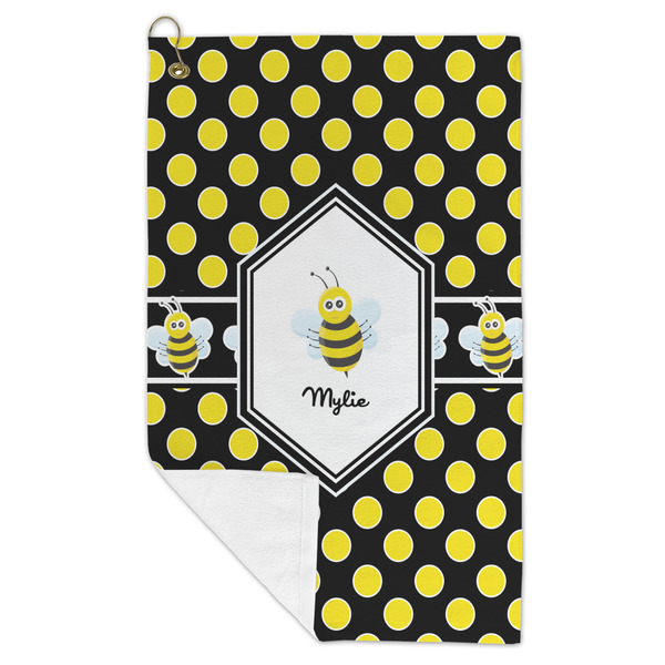 Bee & Polka Dots Microfiber Golf Towels - FOLD