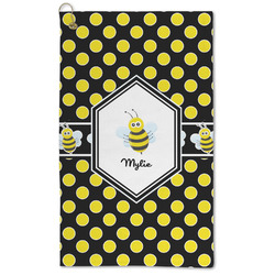 Bee & Polka Dots Microfiber Golf Towel (Personalized)