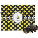 Bee & Polka Dots Dog Blanket - Large (Personalized)