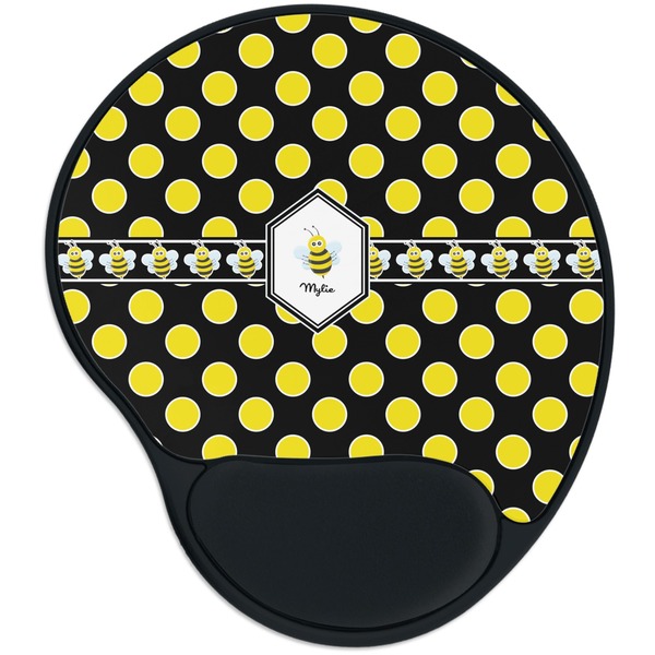 Custom Bee & Polka Dots Mouse Pad with Wrist Support