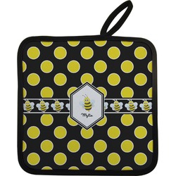 Bee & Polka Dots Pot Holder w/ Name or Text