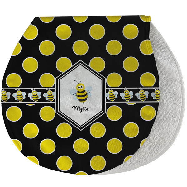 Bee & Polka Dots New Baby Burp Folded