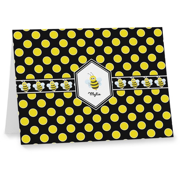 Custom Bee & Polka Dots Note cards (Personalized)