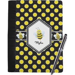Bee & Polka Dots Notebook Padfolio - Large w/ Name or Text