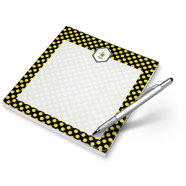 Custom Bee & Polka Dots Notepad (Personalized)