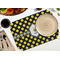 Bee & Polka Dots Octagon Placemat - Single front (LIFESTYLE) Flatlay