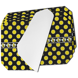 Bee & Polka Dots Dining Table Mat - Octagon - Set of 4 (Single-Sided) w/ Name or Text