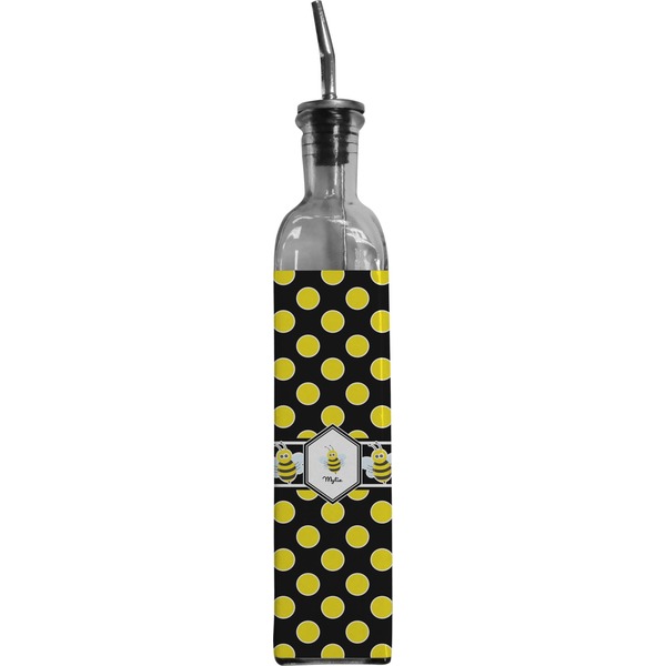 Custom Bee & Polka Dots Oil Dispenser Bottle (Personalized)