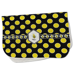 Bee & Polka Dots Burp Cloth - Fleece w/ Name or Text