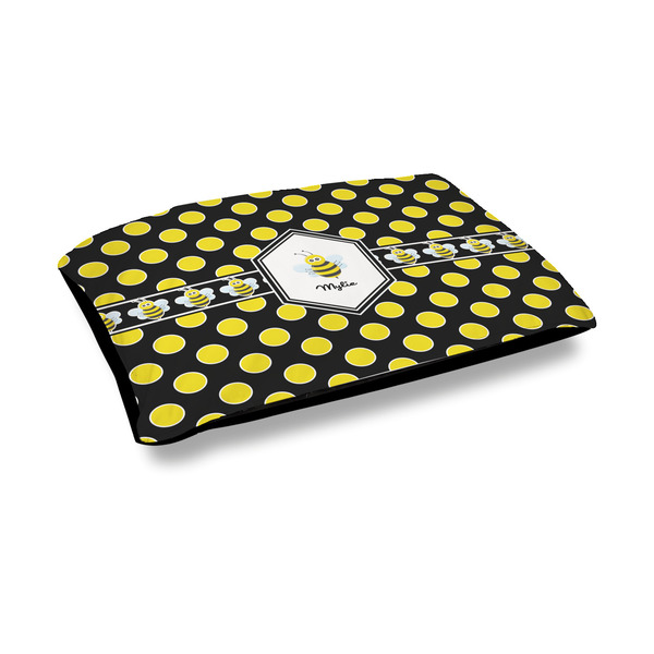 Custom Bee & Polka Dots Outdoor Dog Bed - Medium (Personalized)