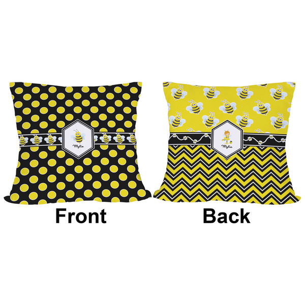 Bee & Polka Dots Outdoor Pillow - 16x16