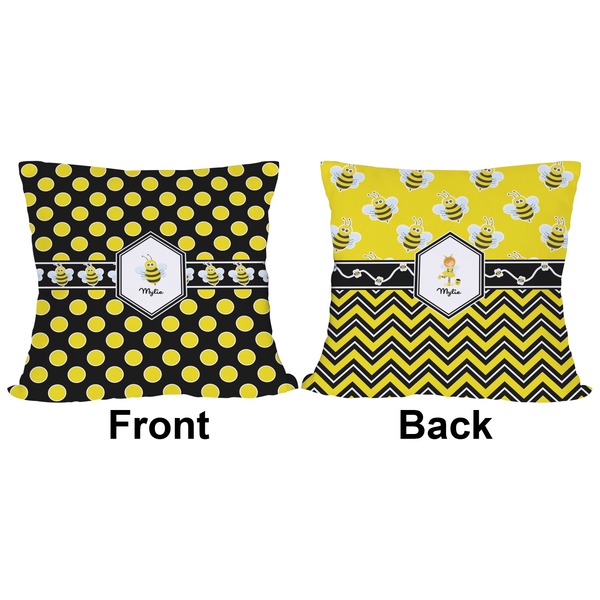 Bee & Polka Dots Outdoor Pillow - 18x18