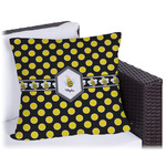 Bee & Polka Dots Outdoor Pillow - 20" (Personalized)