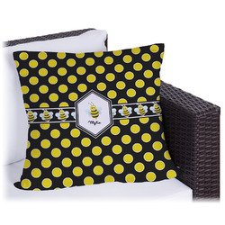 Bee & Polka Dots Outdoor Pillow (Personalized)