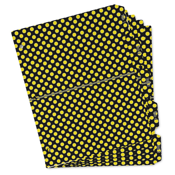 Custom Bee & Polka Dots Binder Tab Divider Set (Personalized)