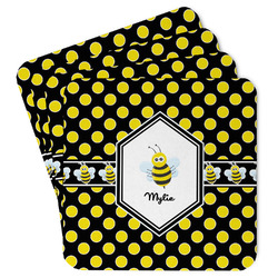 Bee & Polka Dots Paper Coasters (Personalized)
