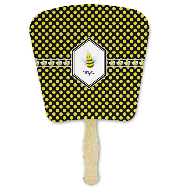 Custom Bee & Polka Dots Paper Fan (Personalized)
