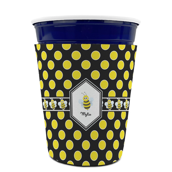 Bee & Polka Dots Party Cup Sleeves - without bottom - FRONT (on cup)