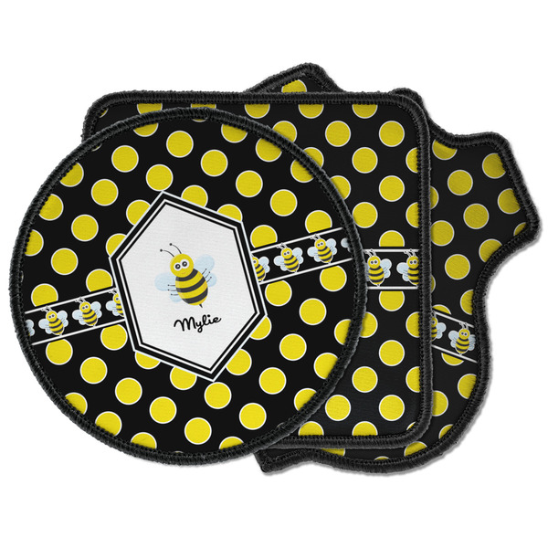 Custom Bee & Polka Dots Iron on Patches (Personalized)