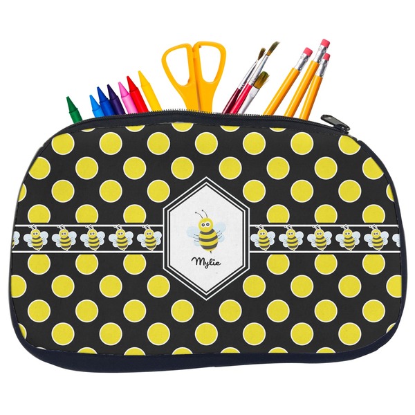 Bee & Polka Dots Pencil / School Supplies Bags - Medium