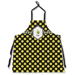 Bee & Polka Dots Apron Without Pockets w/ Name or Text