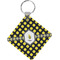 Bee & Polka Dots Diamond Plastic Keychain w/ Name or Text