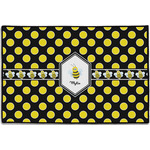 Bee & Polka Dots Door Mat - 36"x24" (Personalized)