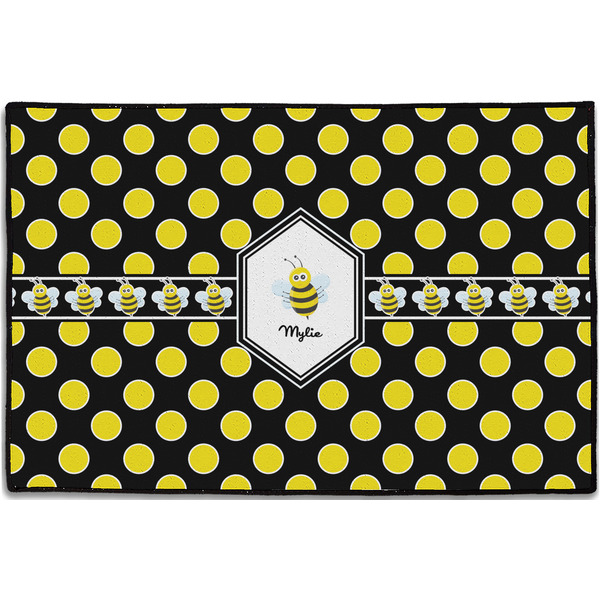 Bee & Polka Dots Personalized Door Mat - 36x24 (APPROVAL)