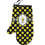 Bee & Polka Dots Left Oven Mitt (Personalized)
