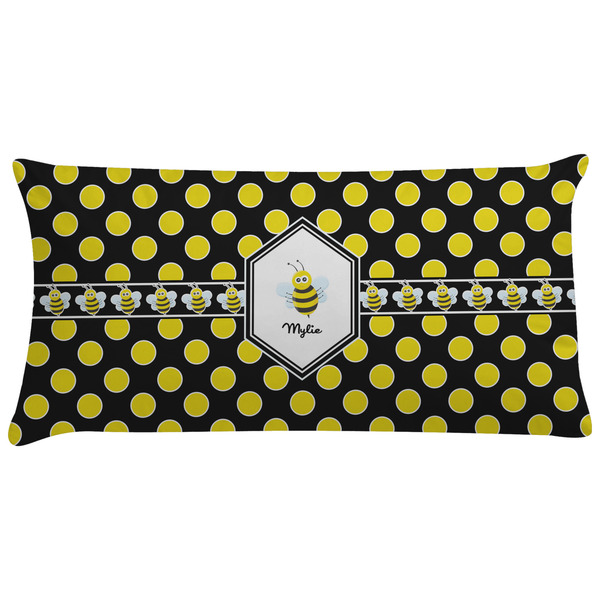 Custom Bee & Polka Dots Pillow Case - King (Personalized)