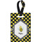 Bee & Polka Dots Plastic Luggage Tag - Rectangular w/ Name or Text