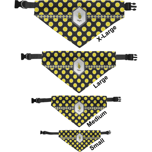Bee & Polka Dots Pet Bandana Sizes
