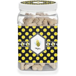 Bee & Polka Dots Dog Treat Jar (Personalized)
