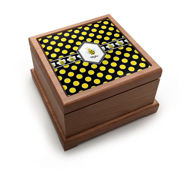 Custom Bee & Polka Dots Pet Urn w/ Name or Text