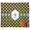 Bee & Polka Dots Picnic Blanket - Flat - With Basket