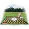 Bee & Polka Dots Picnic Blanket - with Basket Hat and Book - in Use