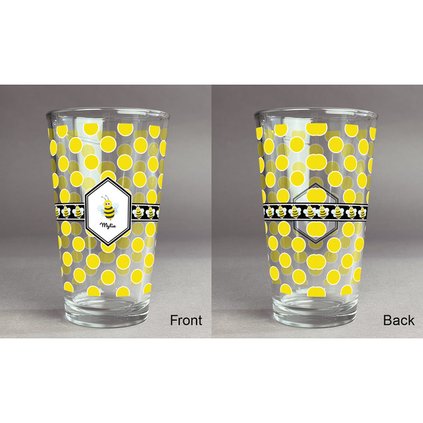 Bee & Polka Dots Pint Glass - Full Fill w Transparency - Approval